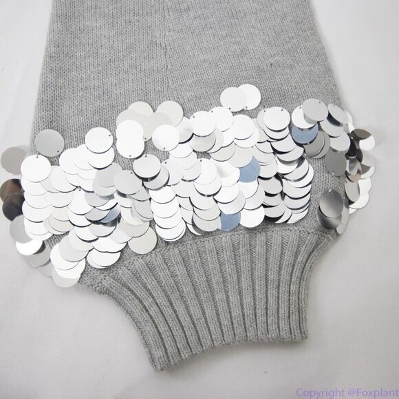 NEW Michael Kors Women's Pearl Grey Heather Embellished sweater, size M - Picture 12 of 16